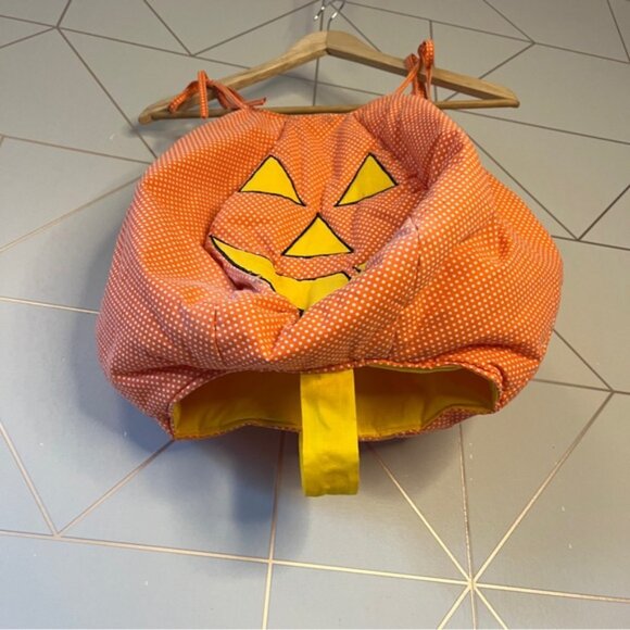 Vintage 1980s Baby Toddler Pumpkin Halloween Costume Romper with Hat - Picture 3 of 11